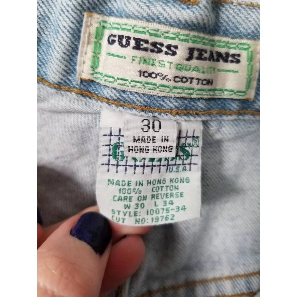 Vintage 80s 90s Guess Jeans, High Waist, Relaxed Fit, Tapered Unisex 30 x 31 - Picture 10 of 10